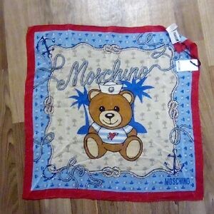 Moschino  Teddy Bear Scarf in Red and Blue